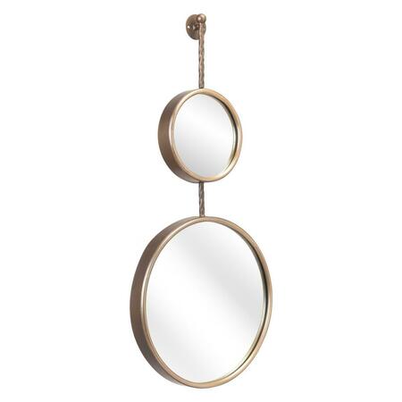 GFANCY FIXTURES 34.8 x 15.9 x 2 in. Two Part Gold Hanging Mirror GF3665957